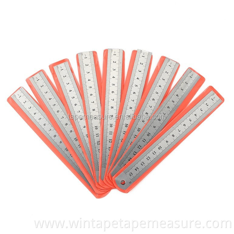 OEM logo Stainless steel straight ruler, metal scale ruler with metric&inch scale, normal printed on one or two sides